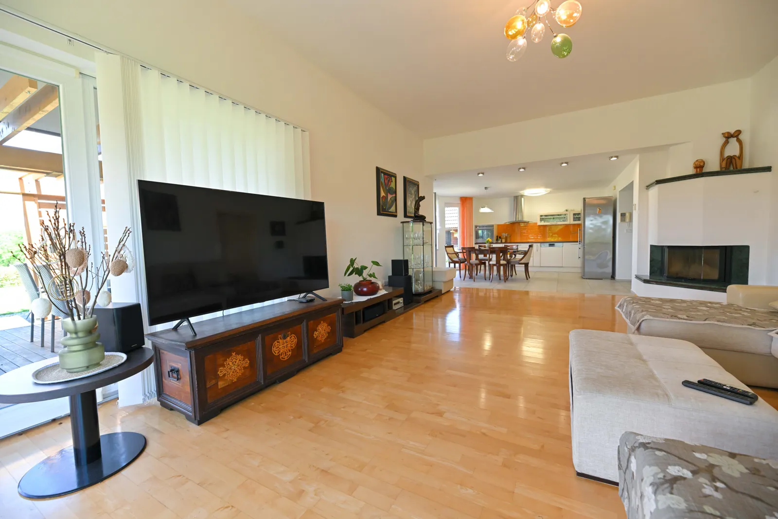 Living room of apartment Ana with fireplace