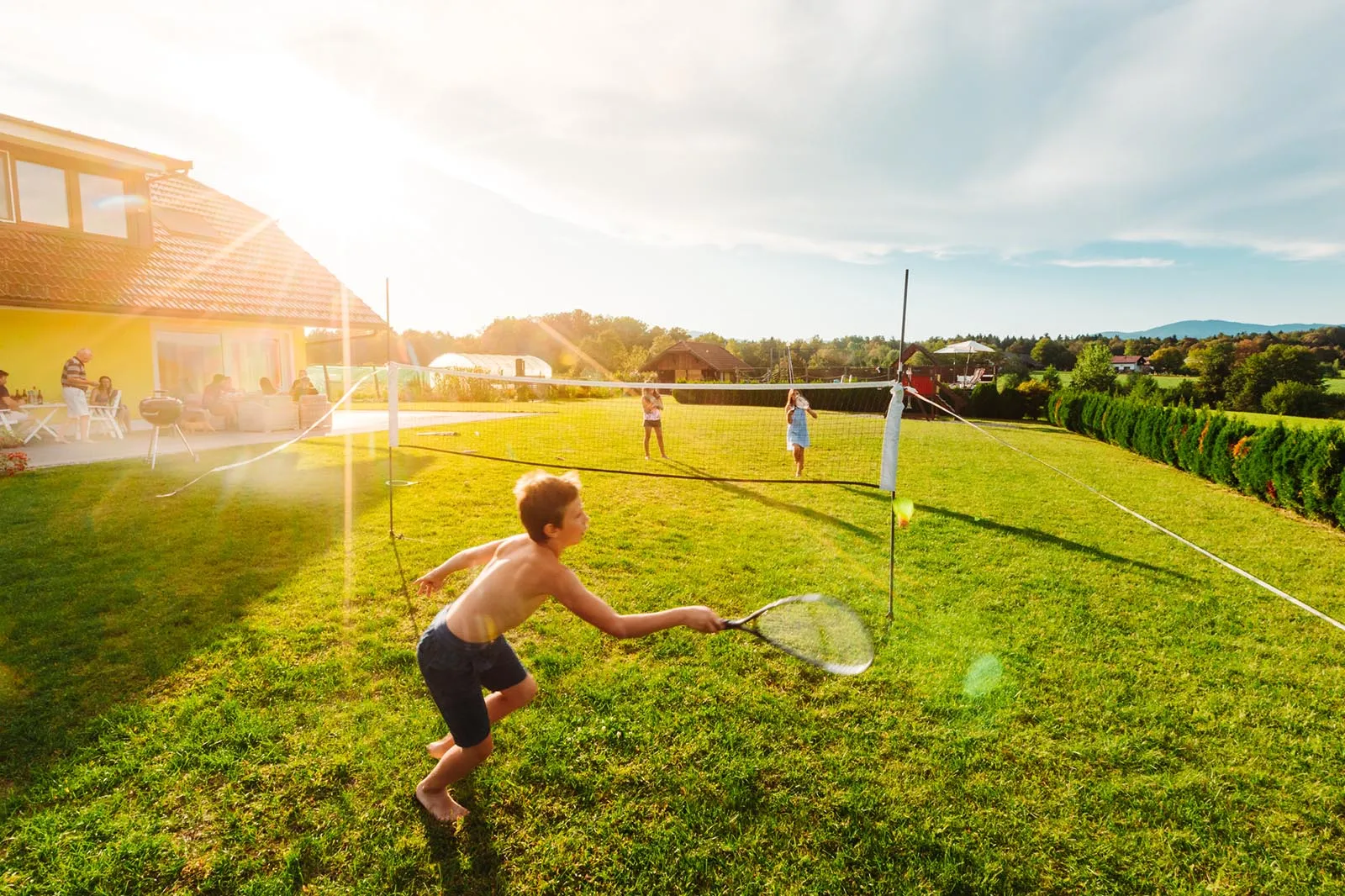 Badminton in the evening light