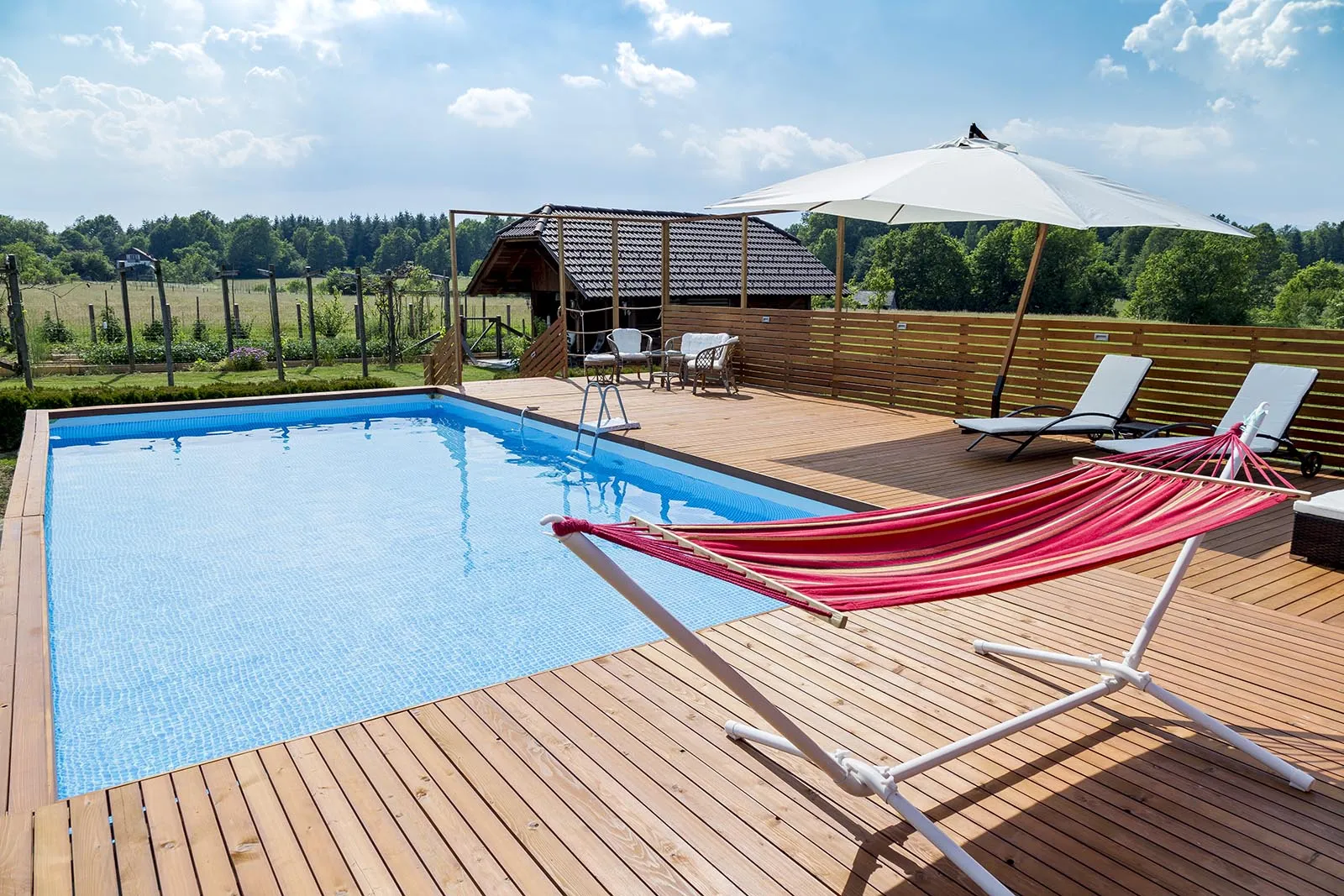 Hammock by the pool