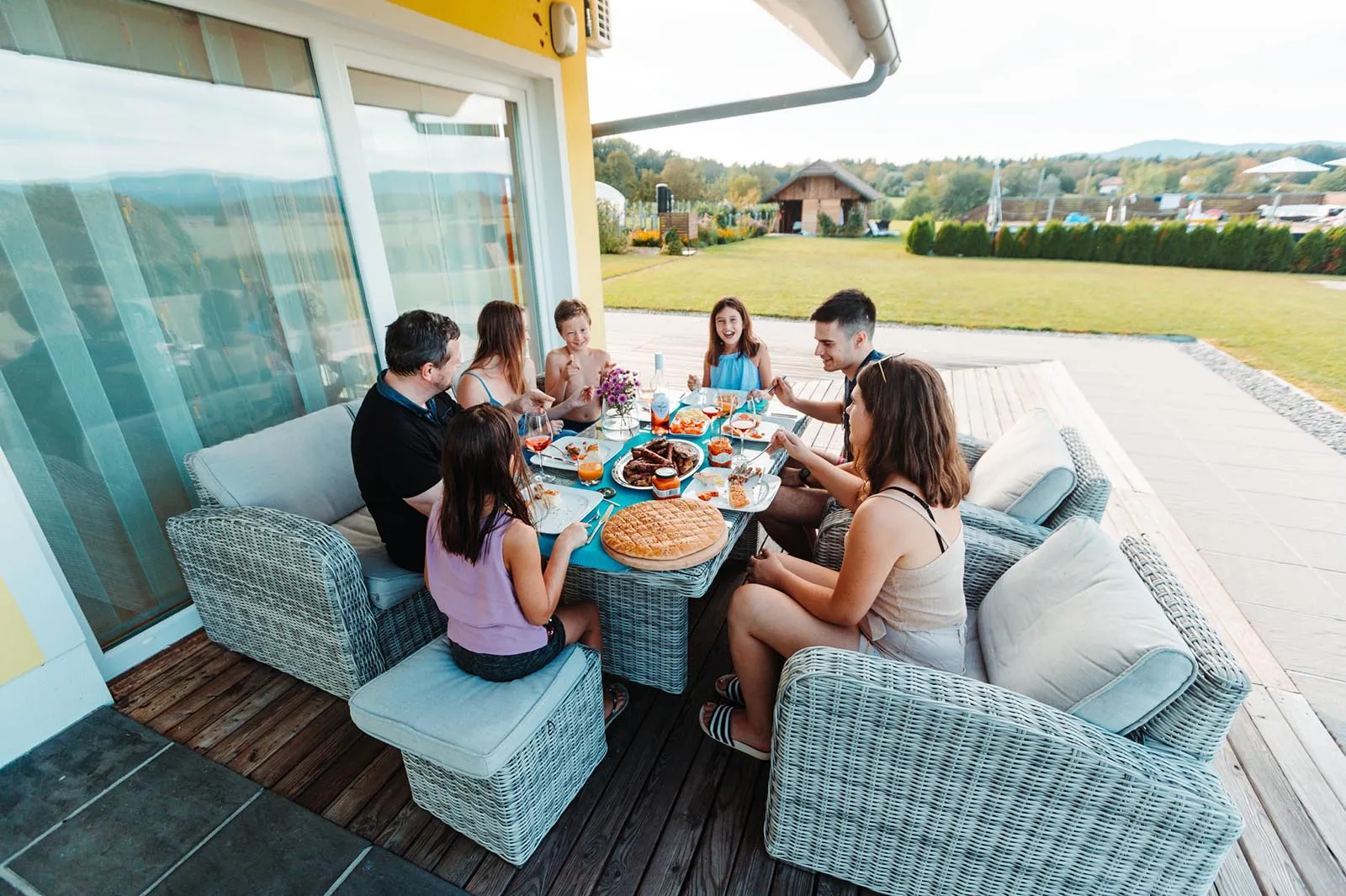 Lunch on the covered terrace